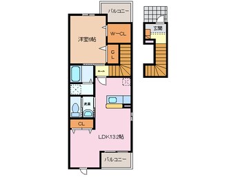 間取図 四日市あすなろう鉄道内部線/南日永駅 徒歩15分 2階 築15年