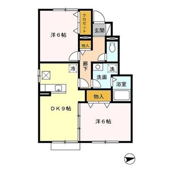 間取図 近鉄名古屋線/北楠駅 徒歩8分 1階 築19年