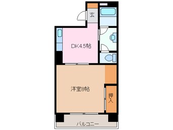 間取図 近鉄名古屋線/近鉄四日市駅 徒歩7分 2階 築36年