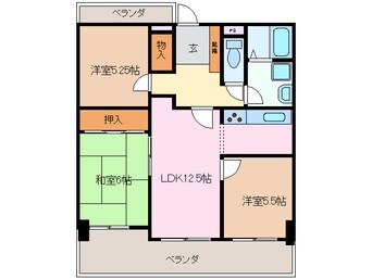 間取図 近鉄湯の山線/近鉄四日市駅 徒歩13分 1階 築33年