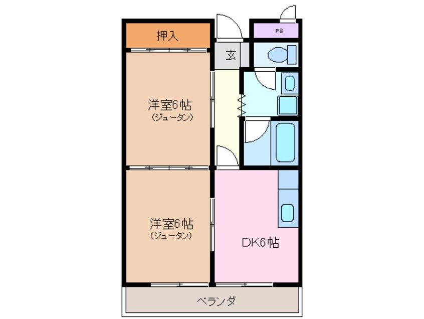 間取図 近鉄湯の山線/近鉄四日市駅 徒歩12分 3階 築44年