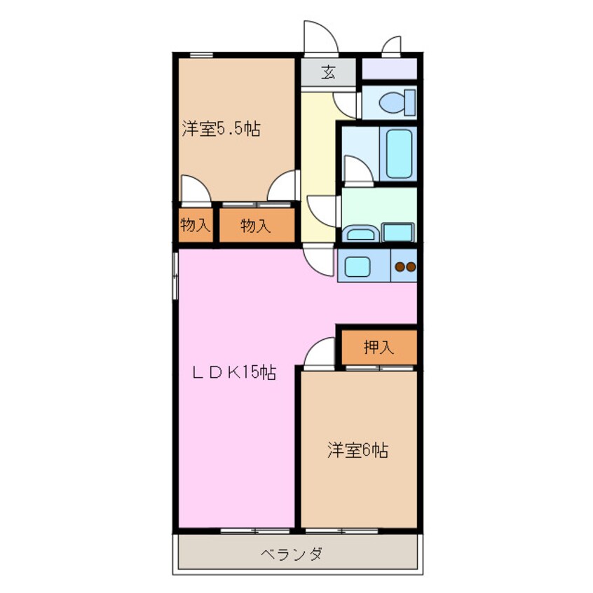 間取図 四日市あすなろう鉄道内部線/赤堀駅 徒歩8分 1階 築29年