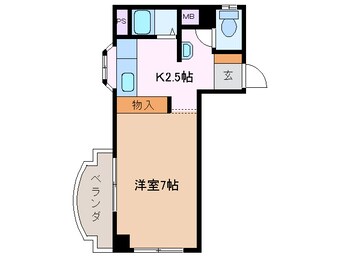 間取図 近鉄名古屋線/近鉄四日市駅 徒歩7分 3階 築37年