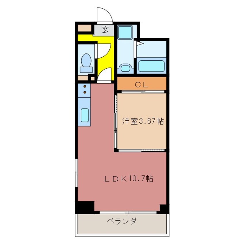 間取図 近鉄名古屋線/川原町駅 徒歩12分 9階 築14年