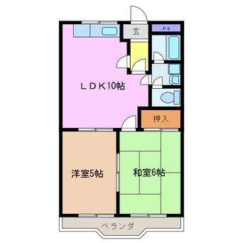 間取図 四日市あすなろう鉄道内部線/泊駅 徒歩4分 3階 築28年