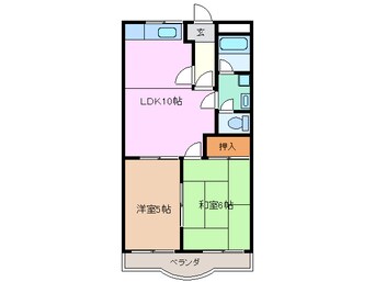 間取図 四日市あすなろう鉄道内部線/泊駅 徒歩4分 5階 築28年