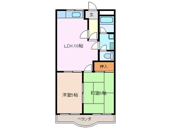 間取図 四日市あすなろう鉄道内部線/泊駅 徒歩4分 5階 築28年