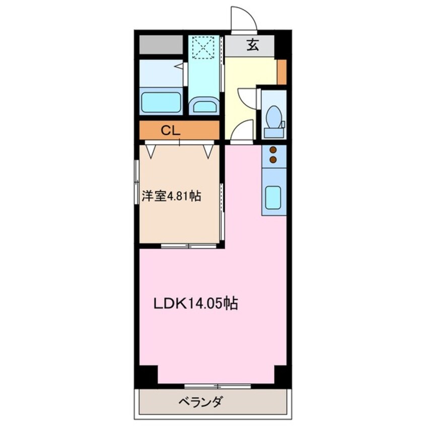 間取図 近鉄名古屋線/近鉄四日市駅 徒歩10分 7階 築8年