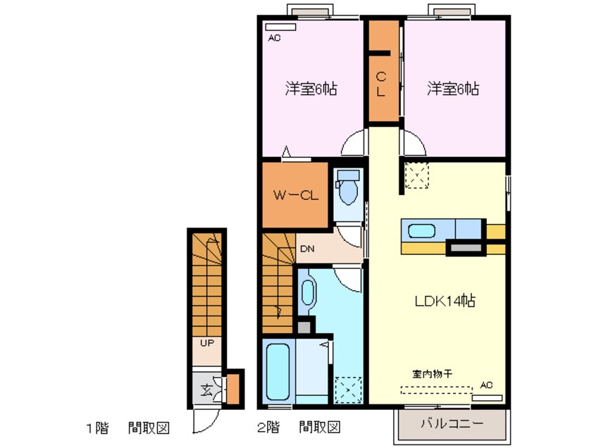 間取図 近鉄湯の山線/伊勢松本駅 徒歩7分 2階 築9年