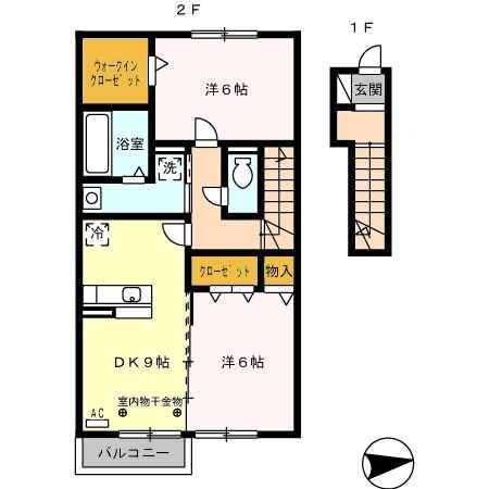 間取り図 四日市あすなろう鉄道内部線/泊駅 徒歩5分 2階 築14年