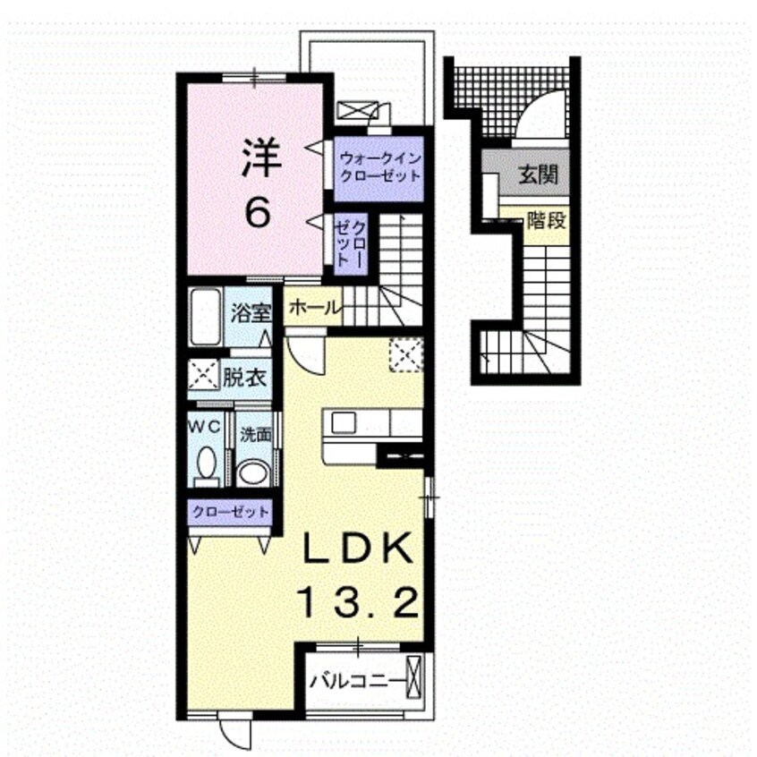 間取図 四日市あすなろう鉄道内部線/南日永駅 徒歩15分 2階 築15年