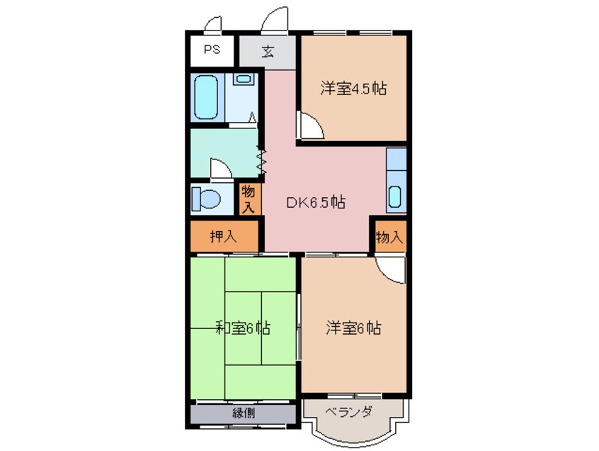 間取図 近鉄名古屋線/近鉄四日市駅 徒歩9分 3階 築40年