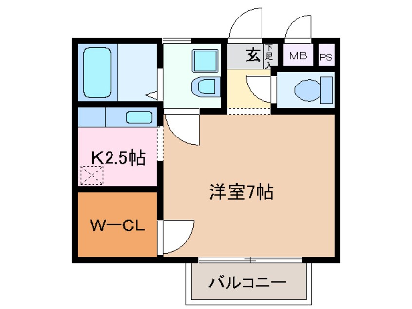 間取図 四日市あすなろう鉄道内部線/日永駅 徒歩17分 1階 築18年