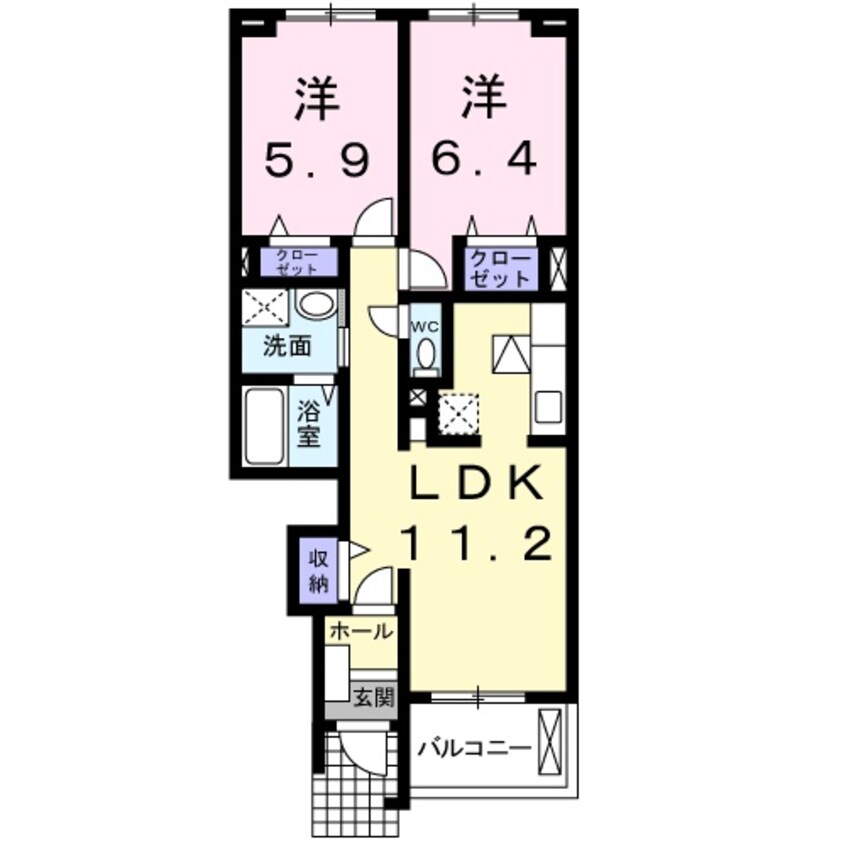 間取図 四日市あすなろう鉄道内部線/赤堀駅 徒歩10分 1階 築12年