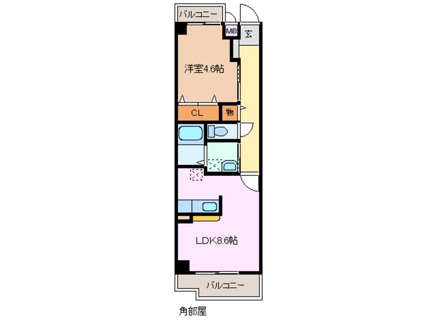 間取図 近鉄湯の山線/中川原駅 徒歩14分 3階 築17年