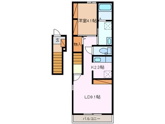 間取図 近鉄名古屋線/近鉄四日市駅 徒歩9分 2階 築9年