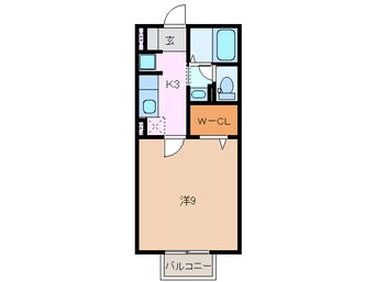 間取図 近鉄湯の山線/中川原駅 徒歩4分 2階 築18年