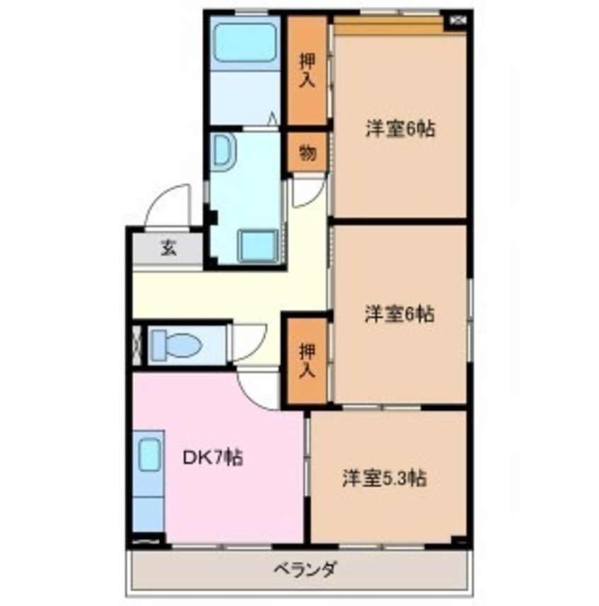 間取図 四日市あすなろう鉄道内部線/日永駅 徒歩8分 1階 築31年