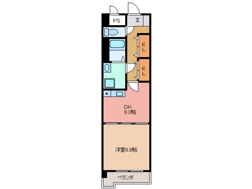 間取図 近鉄湯の山線/近鉄四日市駅 徒歩9分 8階 築26年