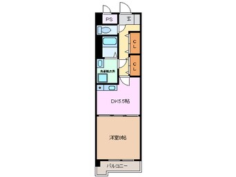 間取図 近鉄湯の山線/近鉄四日市駅 徒歩9分 2階 築26年