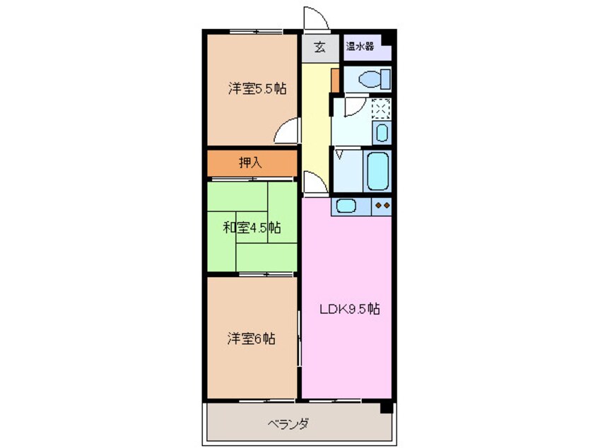 間取図 近鉄名古屋線/近鉄四日市駅 徒歩7分 5階 築33年