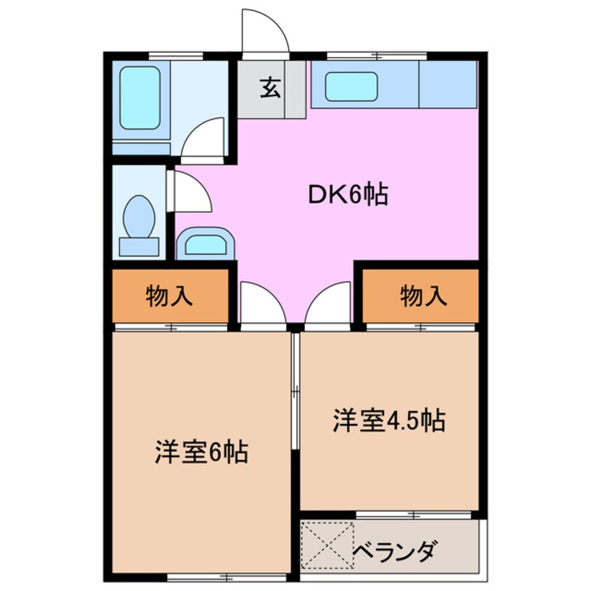 間取図 近鉄名古屋線/近鉄四日市駅 徒歩9分 6階 築53年