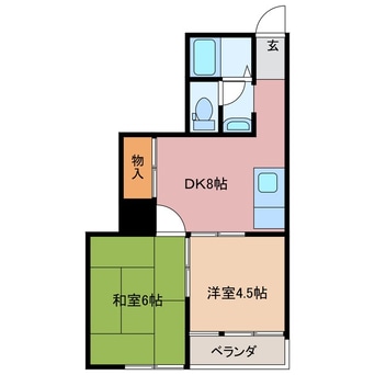 間取図 近鉄名古屋線/近鉄四日市駅 徒歩7分 4階 築46年