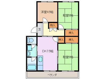 間取図 近鉄名古屋線/近鉄四日市駅 徒歩8分 4階 築47年