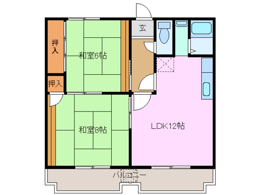 間取図 近鉄湯の山線/伊勢松本駅 徒歩13分 1階 築34年