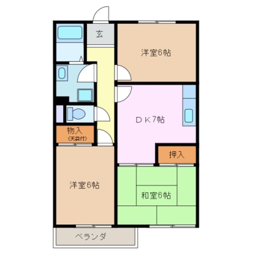 間取図 近鉄湯の山線/伊勢松本駅 徒歩12分 4階 築30年