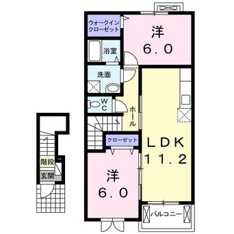 間取図 四日市あすなろう鉄道内部線/内部駅 徒歩2分 2階 築11年