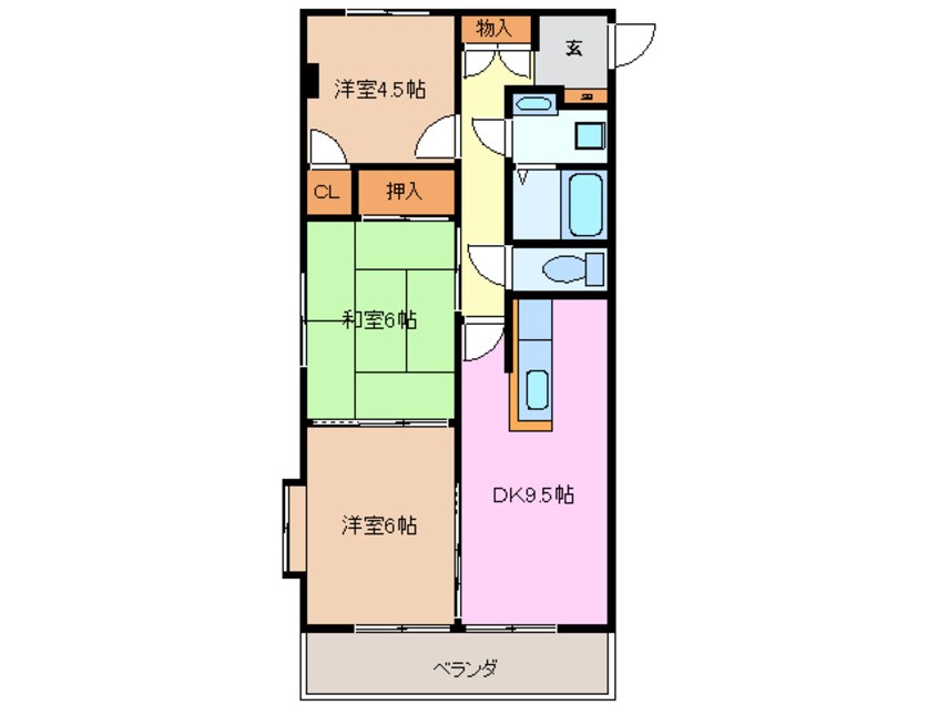 間取図 関西本線（東海）/河原田駅 徒歩2分 1階 築24年