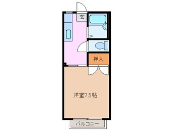 間取図 四日市あすなろう鉄道内部線/日永駅 徒歩5分 2階 築31年