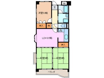 間取図 四日市あすなろう鉄道内部線/南日永駅 徒歩4分 2階 築38年