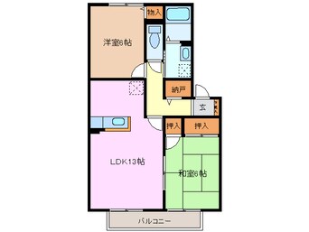 間取図 近鉄湯の山線/伊勢川島駅 徒歩12分 2階 築24年