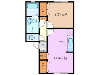 間取図 近鉄名古屋線/霞ケ浦駅 徒歩4分 1階 築27年