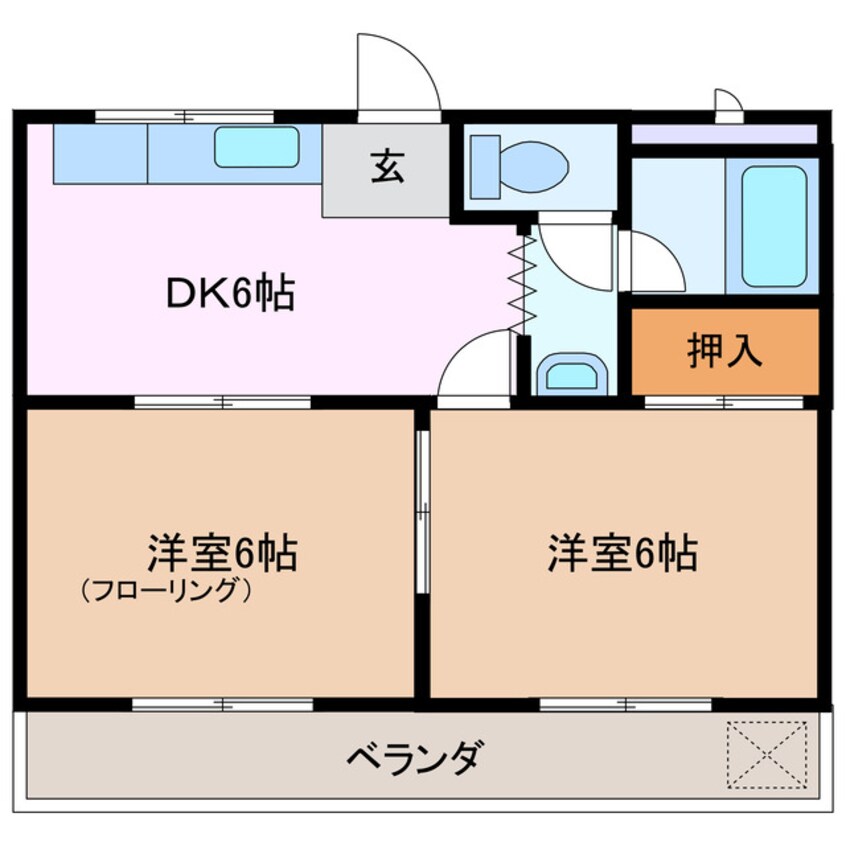 間取図 四日市あすなろう鉄道内部線/南日永駅 徒歩5分 2階 築29年