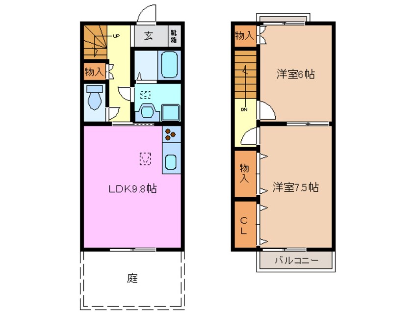 間取図 近鉄名古屋線/阿倉川駅 徒歩5分 1階 築17年