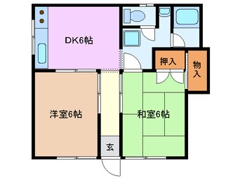 間取図 近鉄名古屋線/阿倉川駅 徒歩5分 1階 築35年