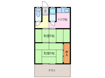 間取図 近鉄名古屋線/阿倉川駅 徒歩13分 1階 築49年