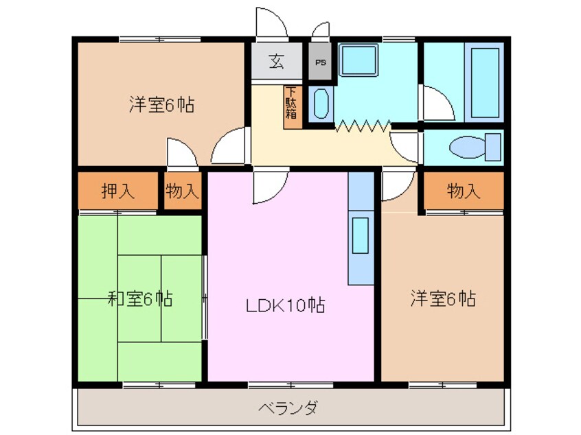 間取図 近鉄名古屋線/霞ケ浦駅 徒歩5分 4階 築30年