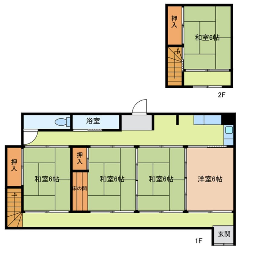 間取図 関西本線（東海）/河原田駅 徒歩10分 1階 築57年