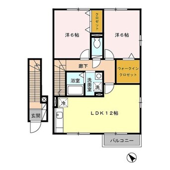 間取図 近鉄湯の山線/伊勢松本駅 徒歩5分 2階 築19年