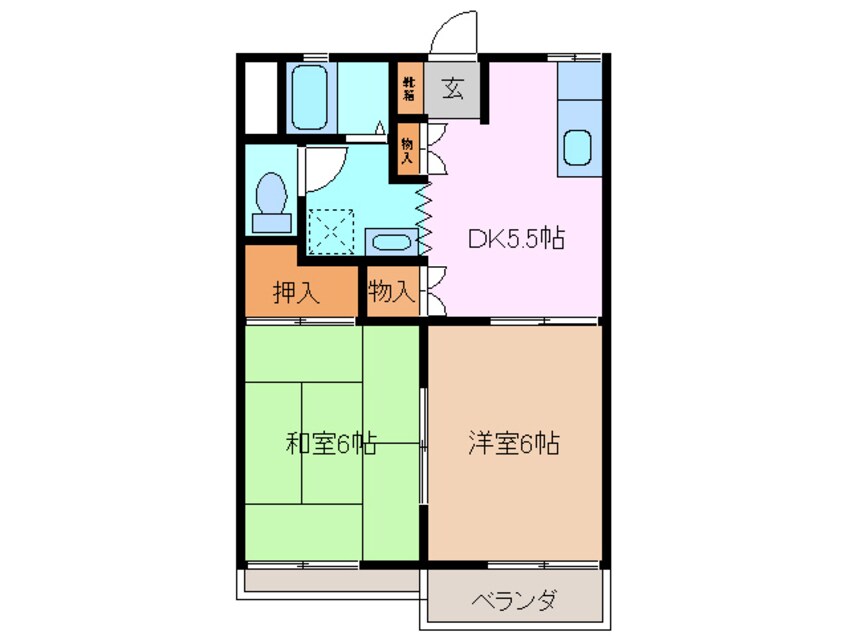 間取図 近鉄名古屋線/霞ケ浦駅 徒歩14分 2階 築34年