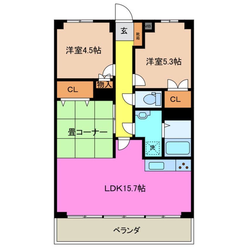 間取図 近鉄名古屋線/霞ケ浦駅 徒歩10分 6階 築30年