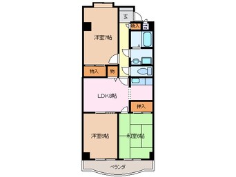 間取図 近鉄名古屋線/新正駅 徒歩8分 3階 築24年