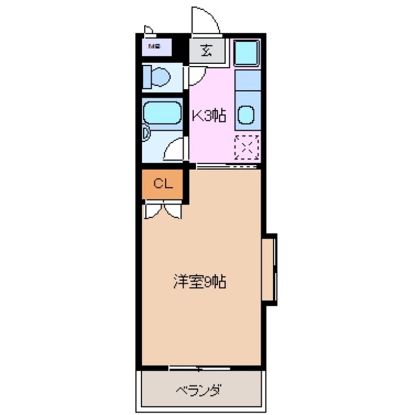 間取図 関西本線（東海）/河曲駅 徒歩60分 2階 築28年