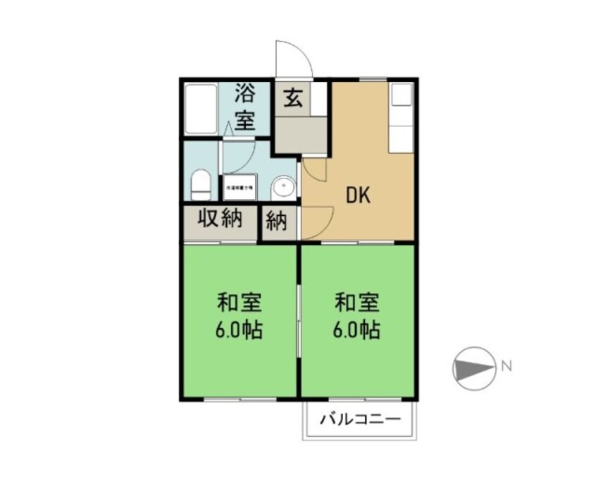 間取図 四日市あすなろう鉄道内部線/南日永駅 徒歩7分 2階 築36年