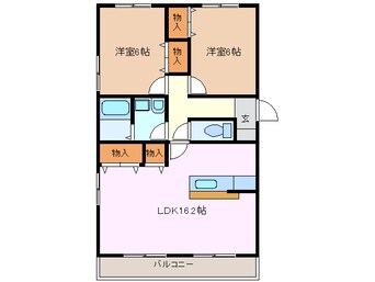 間取図 近鉄湯の山線/伊勢松本駅 徒歩14分 3階 築30年