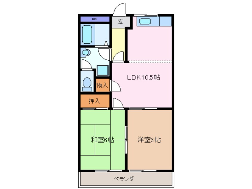 間取図 近鉄湯の山線/伊勢川島駅 徒歩12分 2階 築28年